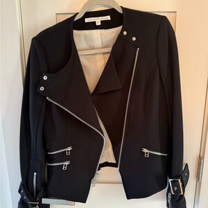 Veronica Beard Black Jacket with Silver Zippers